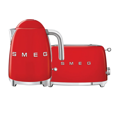 Smeg Red Retro Kettle and 2 Slice Toaster Bundle