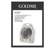 Goldair Upright Fan Heater - White