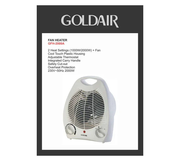 Goldair Upright Fan Heater - White